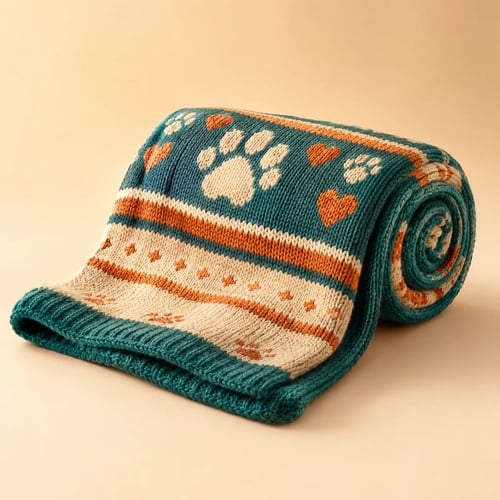 Manta Tricot Patinhas Teal