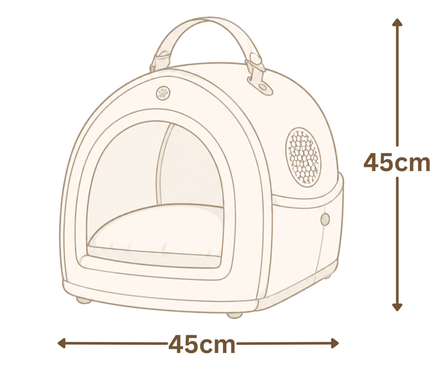 Ilustração conceitual de dimensões da casinha