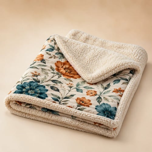 Manta Floral Premium Sherpa