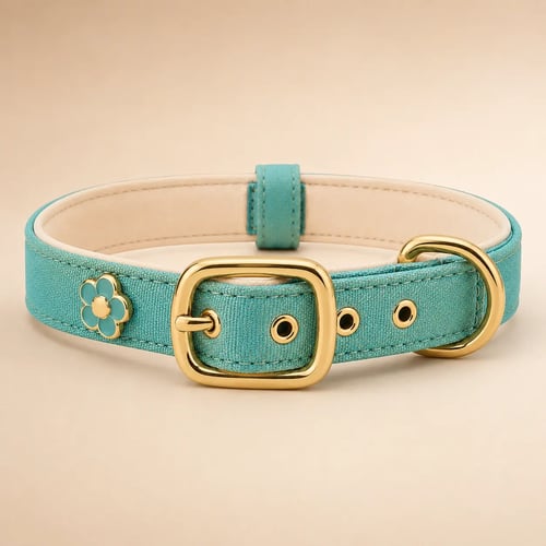 Coleira Teal Flor Gold